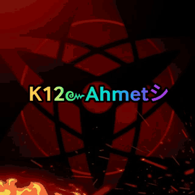 a logo for k12 @ ahmet with a red star in the background