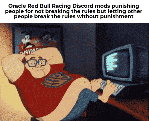 oracle red bull racing discord mods punishing people for not breaking the rules but letting other people break the rules