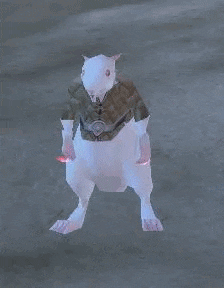 a computer generated image of a white rat with the name tarnie on it .