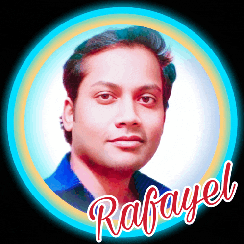 a picture of a man with the name rafayel on the bottom