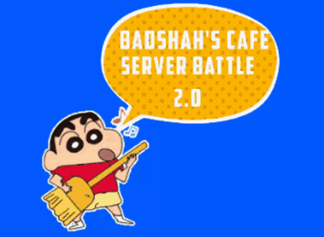 badshah 's cafe server battle 2.0 is being advertised on a blue background