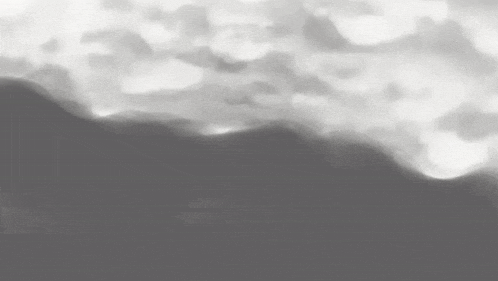 a black and white drawing of a cloudy sky with the letter m visible