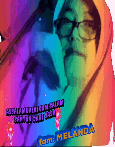 a colorful drawing of a woman with the name melanda