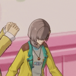 a cartoon character wearing a yellow jacket and a necklace with the letter dd on it