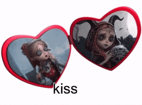 a pair of heart shaped glasses with a picture of a girl on them
