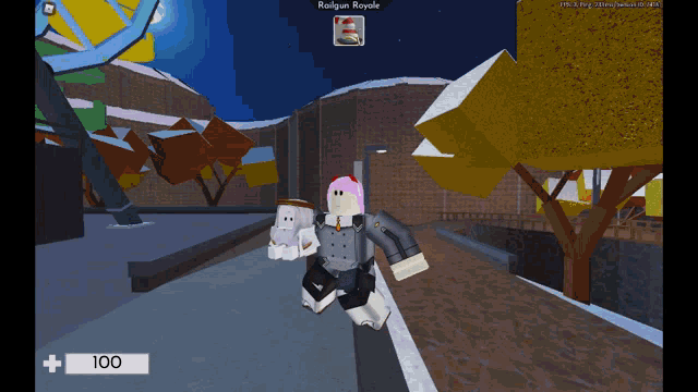 a screenshot of a video game with the name railgun royale on it