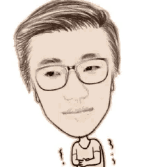 a cartoon of a man wearing glasses is laughing and pointing at the camera .