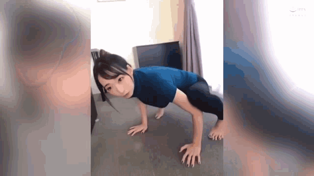 Kurea Hasumi Exercise GIF - Kurea Hasumi Exercise Arm Stand GIFs
