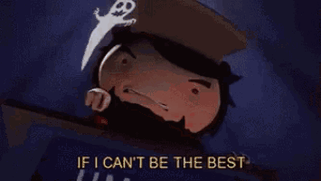a cartoon of a man with the words " i sure as hell can be the woooooooorst "
