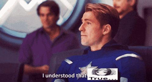 a man in a captain america costume says i understood that true