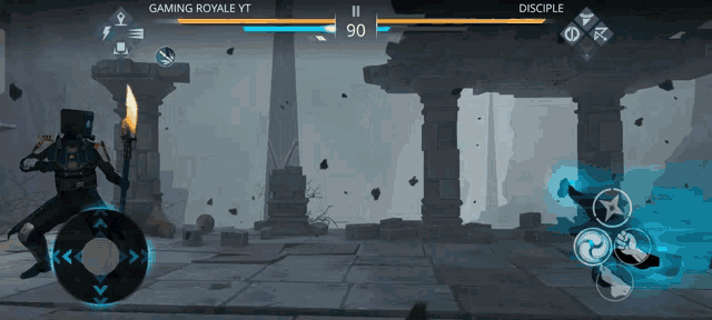 a video game with the words gaming royale yt and disciple