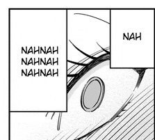 a black and white drawing of a person 's face with the words nahnah nahnah nahnah .