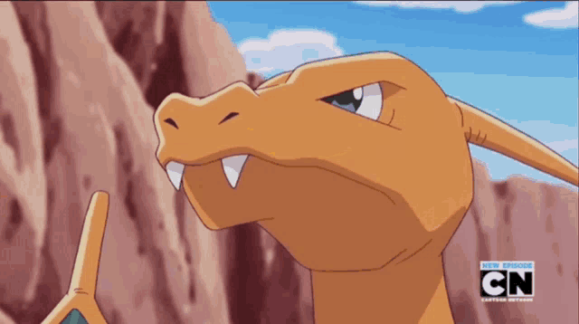 a cartoon of a dragon with cn written in the corner