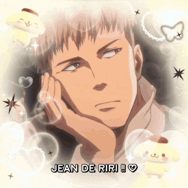 a picture of jean de riri surrounded by bubbles