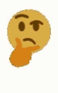 a yellow smiley face with a hand on its chin .