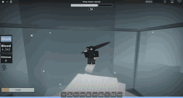 a screenshot of a game that says omg classic swords on the top left