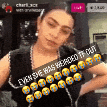 a picture of a woman with the caption even she was weird tf out