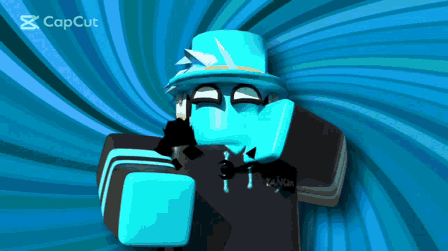 a cartoon character wearing a top hat and a black shirt with the word zanza on it