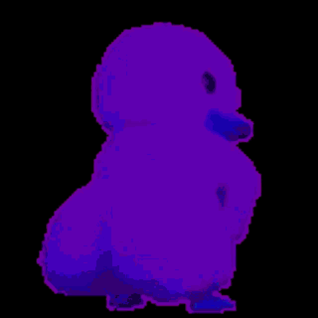 a pixel art drawing of a purple object on a black background .