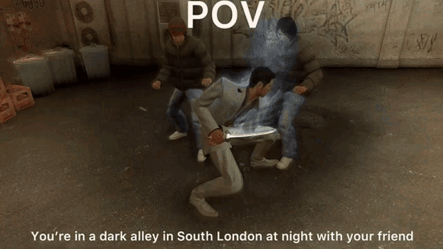 a screenshot of a video game with a caption that says pov