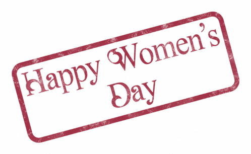 a stamp that says happy women 's day in red