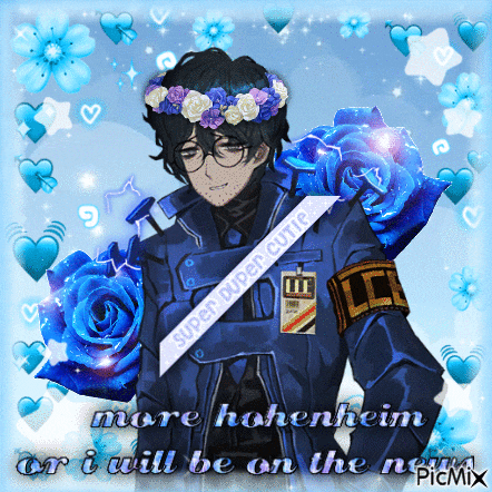 a picture of a boy with a flower crown on his head and the words more hoenheim or i will be on the next picmix