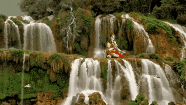 Lord Shiva Thunder GIF - Lord Shiva Thunder Waterfalls GIFs
