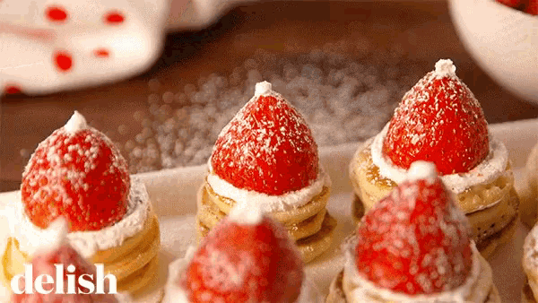 Santa Hat Pancakes Strawberry Pastry GIF - Santa Hat Pancakes Strawberry Pastry GIFs