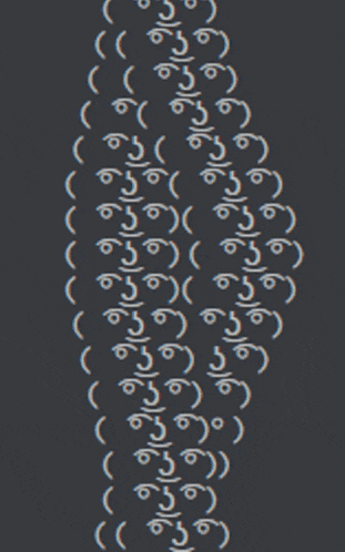 a row of smiley faces are lined up on a dark background