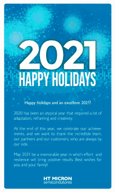 a blue poster that says happy holidays on it