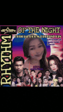 a poster for rhythm of the night shows a woman and a man