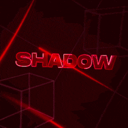 the word shadow is glowing in red on a black background