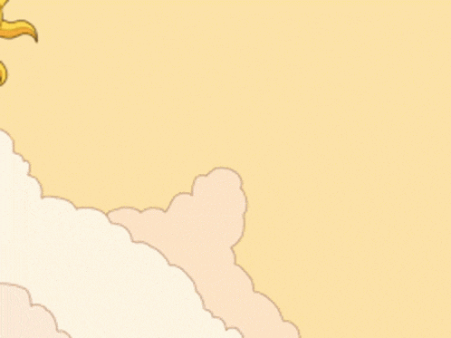 a cartoon sun is hanging from a string in the sky