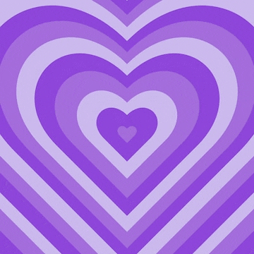 a purple and white striped background with hearts in the middle