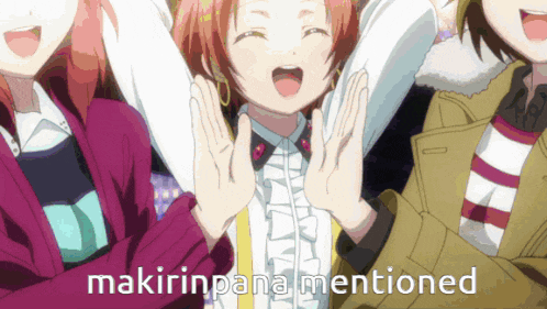 a picture of three anime girls with the words makirinpana mentioned below them