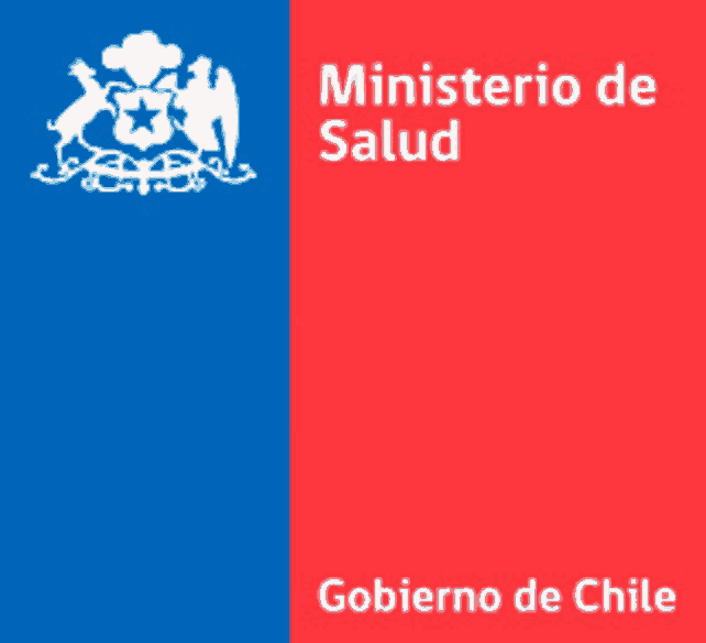 a blue and red sign that says ministerio de salud on it