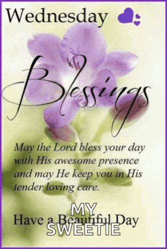 wednesday blessings may the lord bless your day with his awesome presence and may he keep you in his tender loving care my sweetie