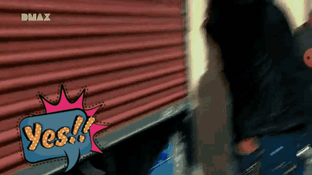 a cartoon speech bubble that says " yes " on it