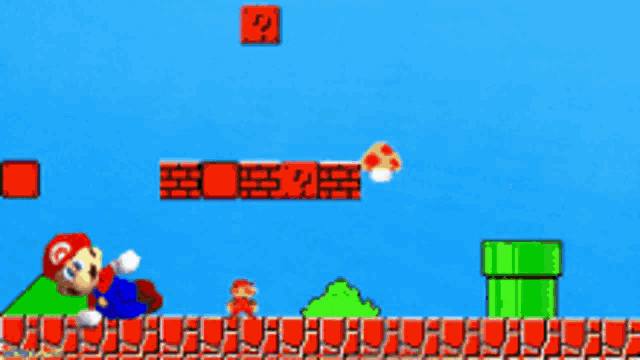 a happy birthday greeting card featuring mario