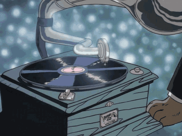 a drawing of a record player with a label that says ' vega ' on it