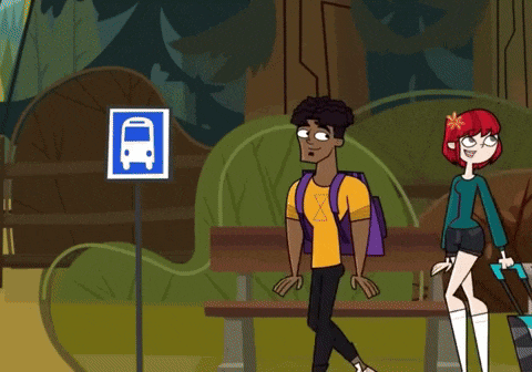 a cartoon of a man taking a selfie with a girl