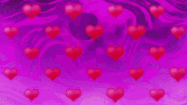 a woman is surrounded by hearts on a pink background