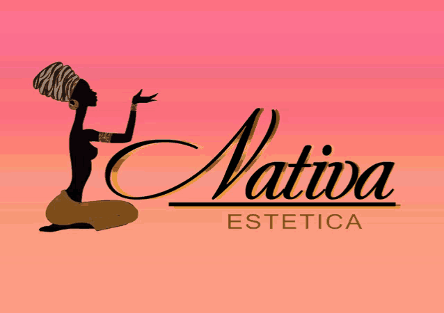 a logo for native estetica with a silhouette of a woman