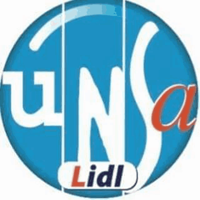 a blue and white logo for lidl