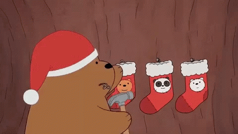 Christmas Stockings GIF - Christmas Stockings We Bare Bears GIFs