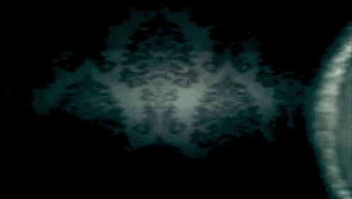 a dark background with a floral pattern and a circle in the middle