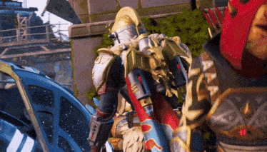 a video game character with the number 17 on the back of his armor