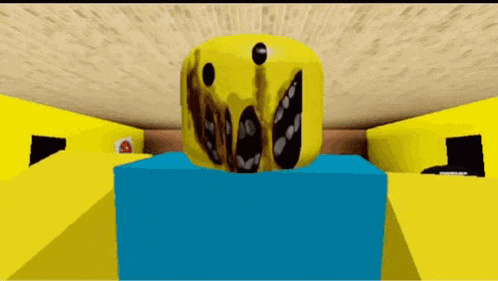 a yellow block with a smiley face on it is sitting on top of a blue block .