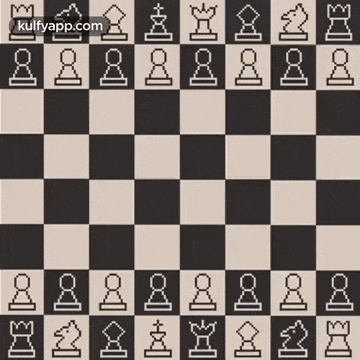 a black and white checkered chess board with chess pieces on it .
