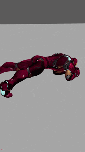 a 3d model of an iron man is laying on the floor